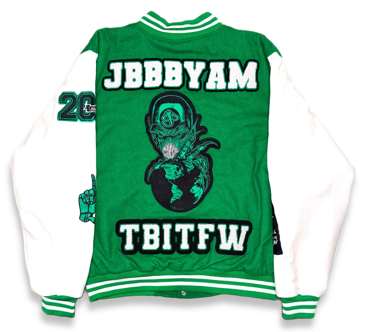 LARGER THAN LIFE VARSITY JACKET (GREEN)