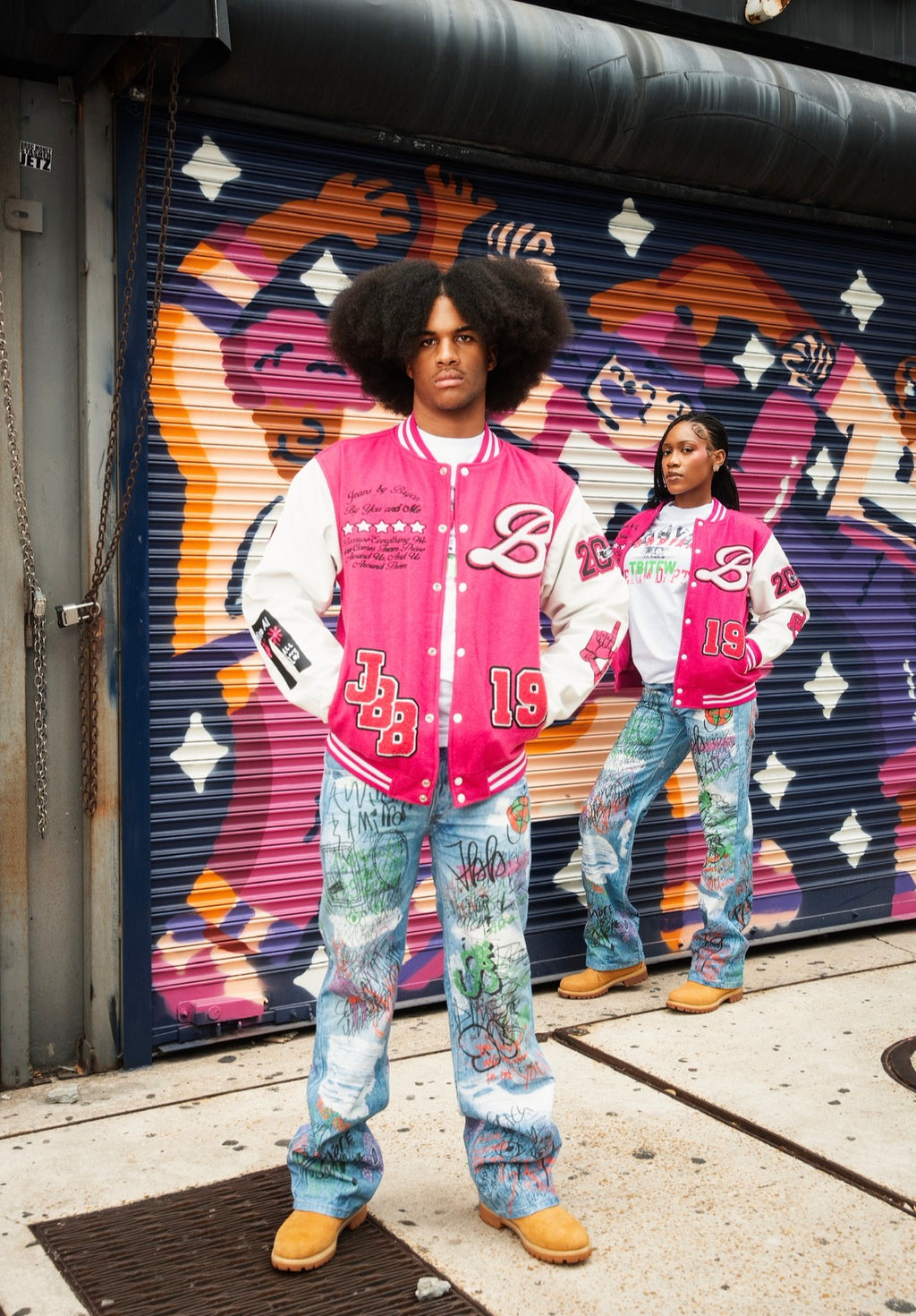 LARGER THAN LIFE VARSITY JACKET (PINK)